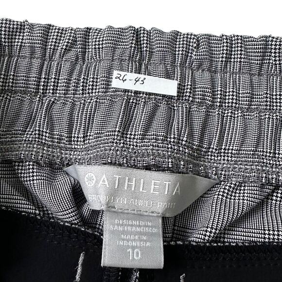 Athleta Black/Gray Plaid Brooklyn Ankle Pants Women's Size 10 | 26-43 - Picture 5 of 7